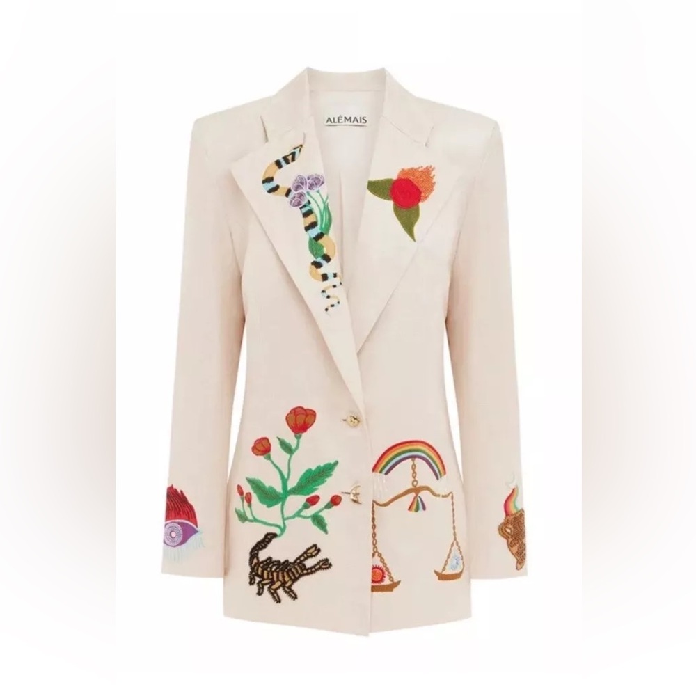 NWT! Alemais Embroidered Blazer Zebra Megan Boyd